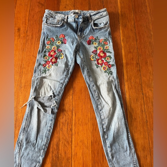 Floral ripped jeans - Picture 1 of 2
